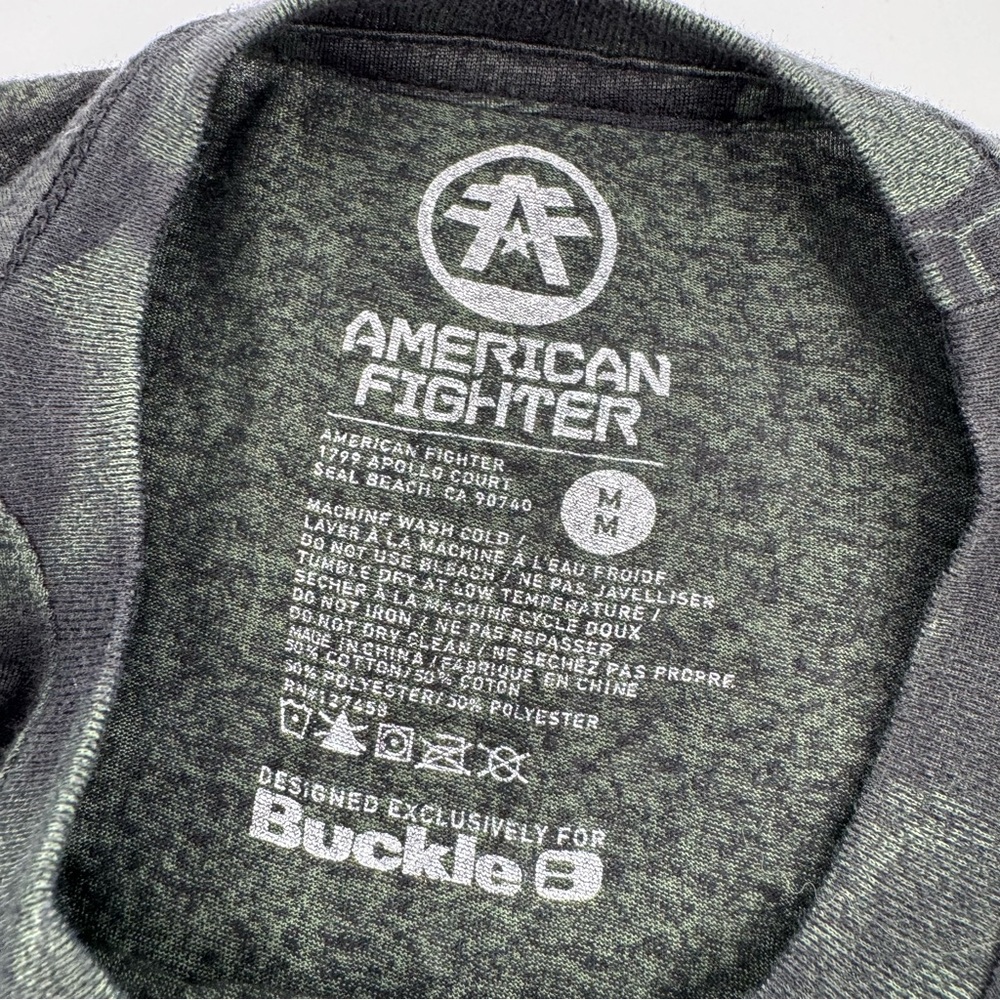 American‎ Fighter Men’s Medium Green Black Short Sleeve T-Shirt - Picture 4 of 4